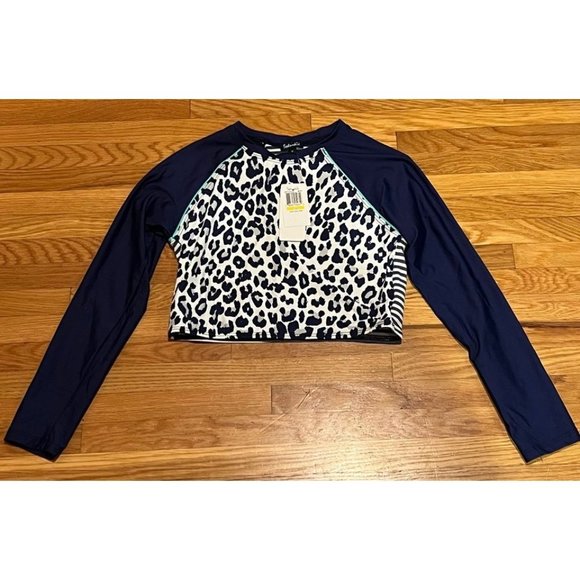 Nordstrom Splendid Girls Cropped Surf Swim Shirt Rashguard Size Medium NEW - Picture 1 of 3